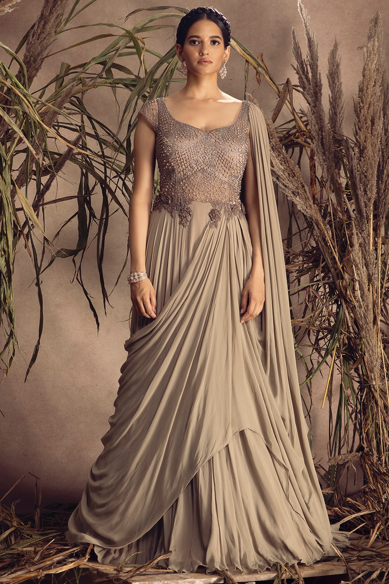 Beautiful draped dress. | Dress clothes for women, Draping fashion, Dresses  to wear to a wedding